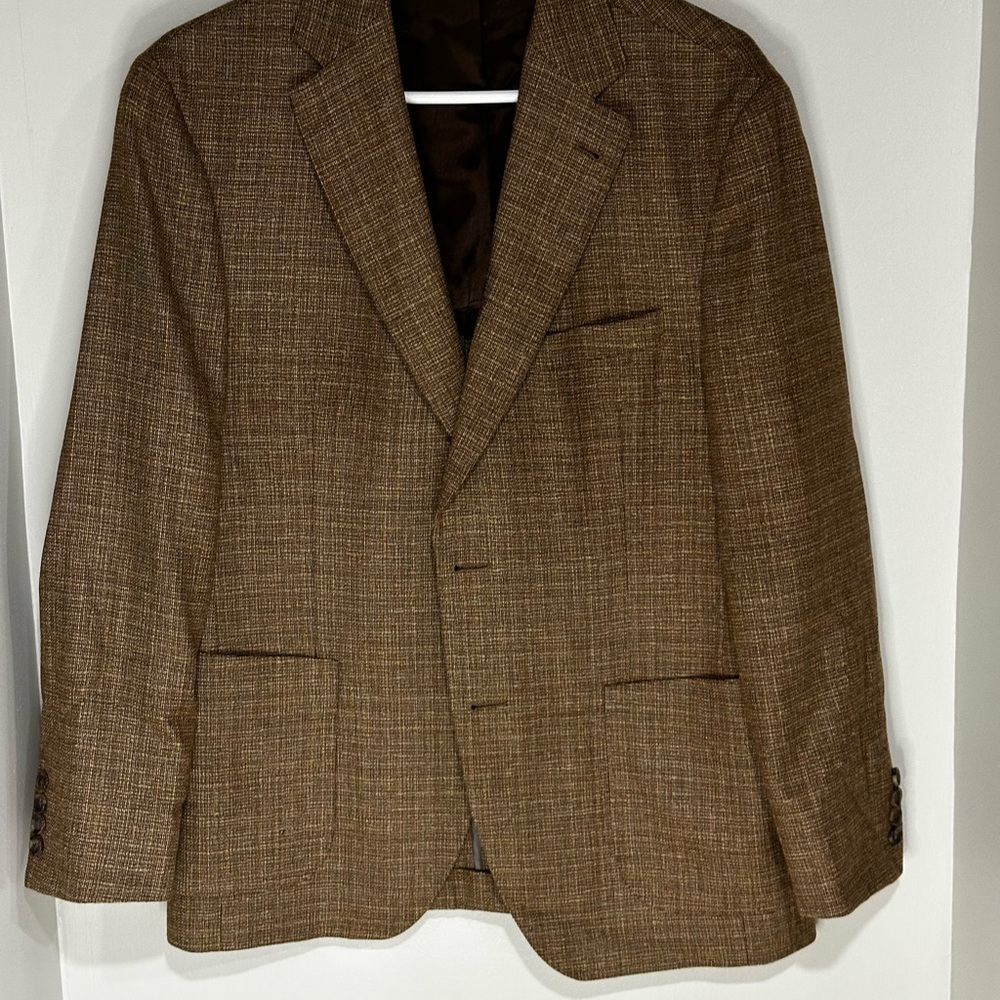 Jack victor Men's Brown Textured Sport Coat Blazer